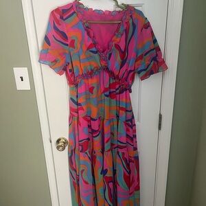 Amazon Colorful Swirl Maxi Dress